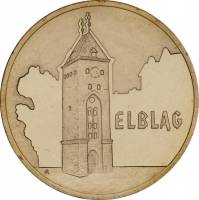 (111) Монета Польша 2006 год 2 злотых "Эльблонг"  Латунь  UNC